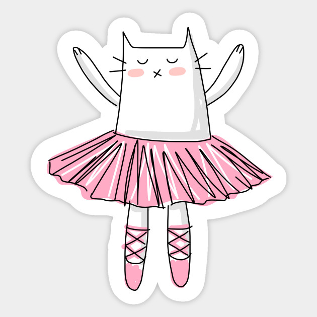 Pink Ballerina Cat Ballerina Sticker TeePublic
